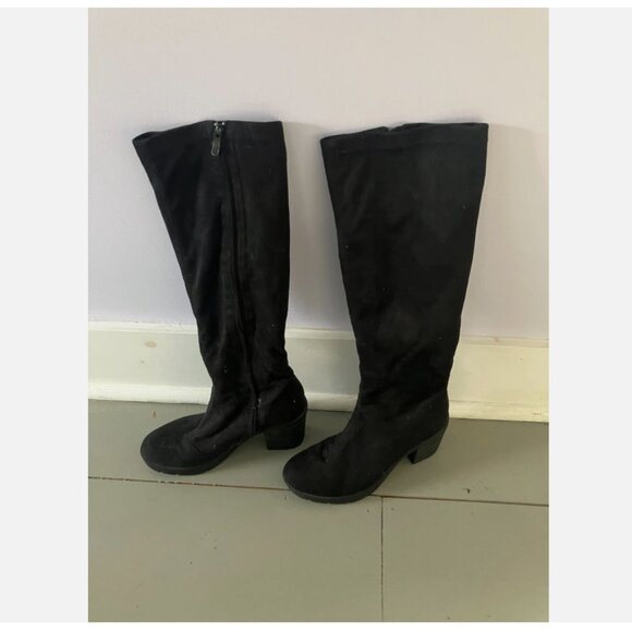 Bussola Bucharest Blossom Microtec Black Knee High Boots Size 38 / 7.5 - Picture 7 of 9
